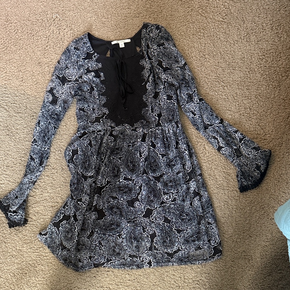 Miami Black and White Lace Mini Dress